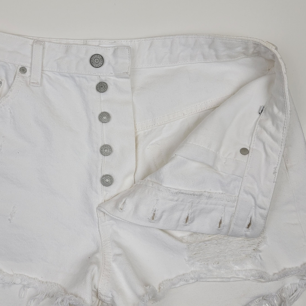 Boyish CODY Distressed High Waist Button Up Shorts 30 - Picture 4 of 10